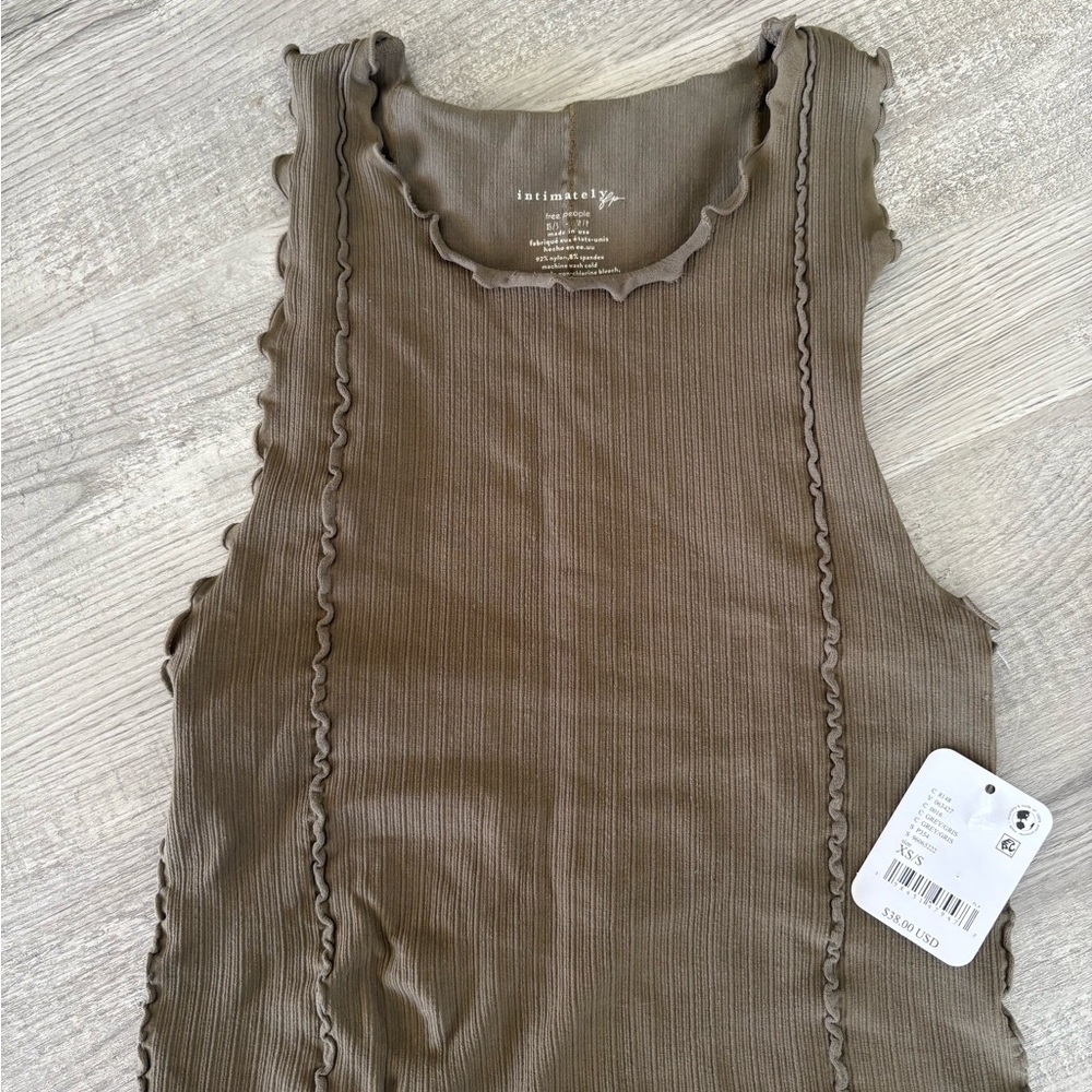 Free people Brown Ribbed Tank Top